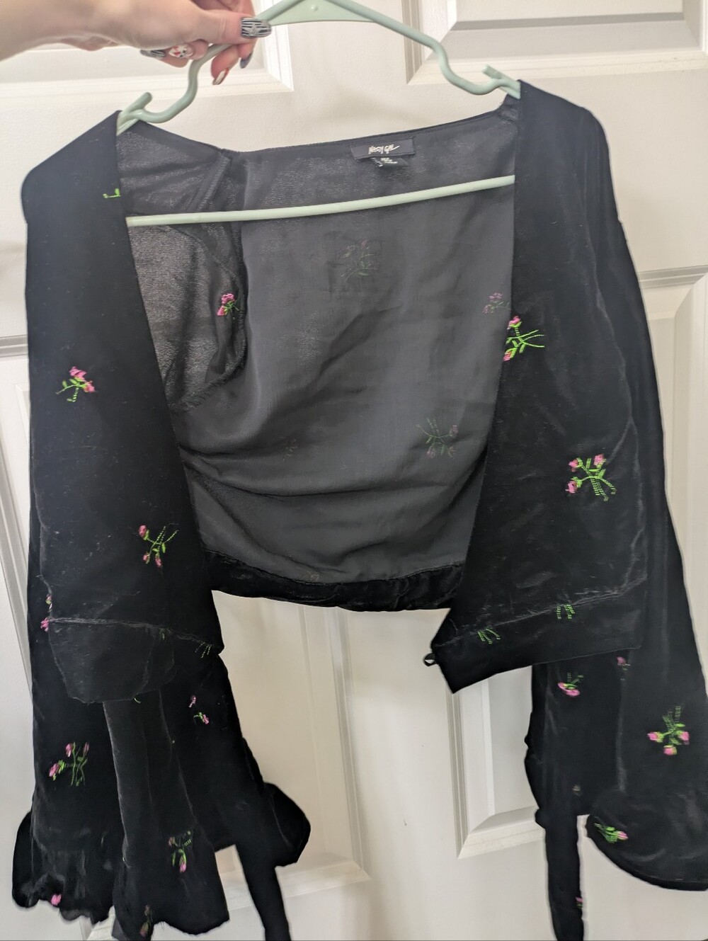 Nasty Gal Floral Tie Front Top